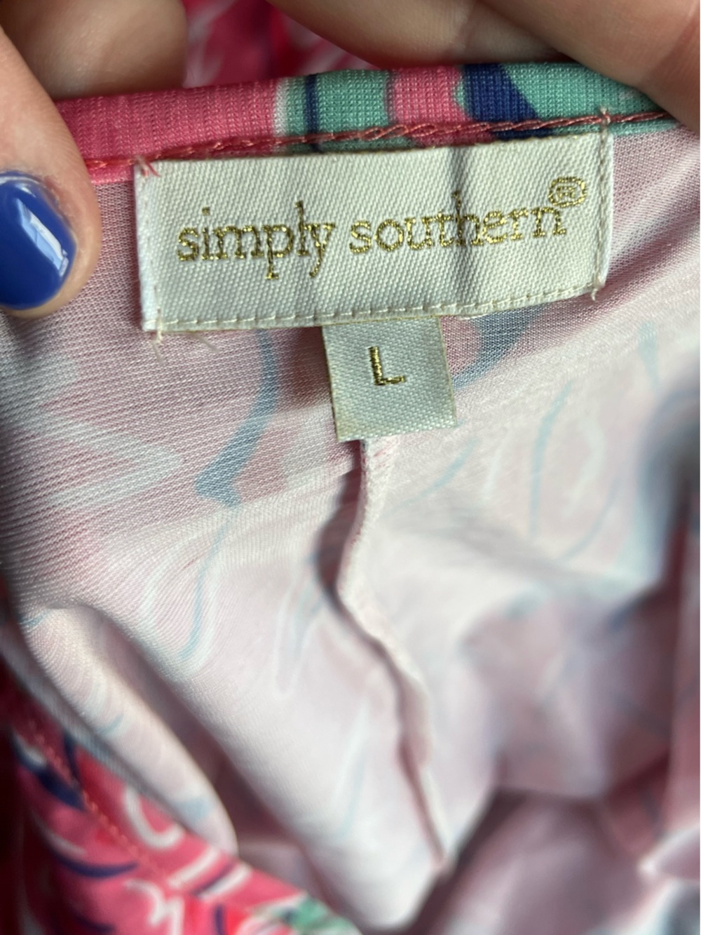 Simply Southern Hot Pink Shell-Print Tassel Hem Mini Dress - Picture 5 of 8